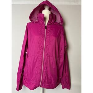 Barbiecore Hot Pink Windbreaker Cottagecore Cabincore RainCoat Women XL Columbia